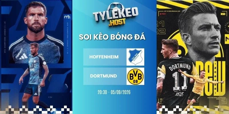 Tỷ lệ kèo Hoffenheim vs Dortmund - Bundesliga, 05/09/2026